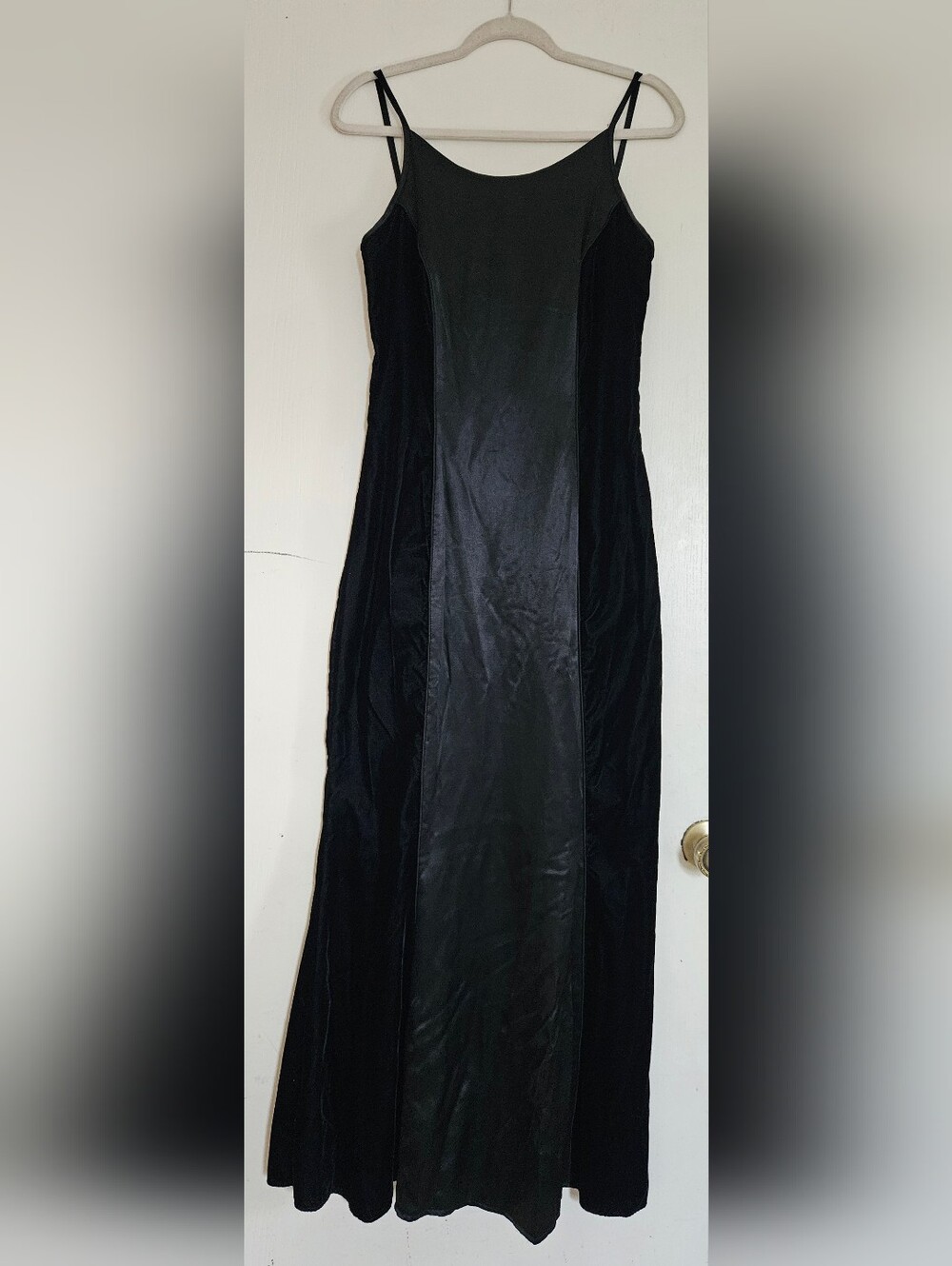 Vintage 90s Jessica McClintock Gunne Sax Black Velvet Maxi Dress 7/8